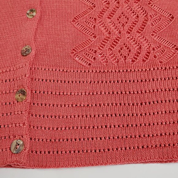 Peruvian Connection Womens Chaco Lace Knit Pima Cotton Cardigan XL Point… - Picture 9 of 12